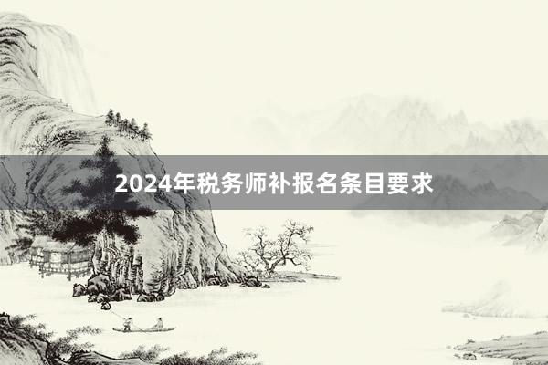 2024年税务师补报名条目要求