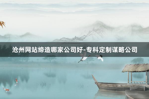 沧州网站缔造哪家公司好-专科定制谋略公司